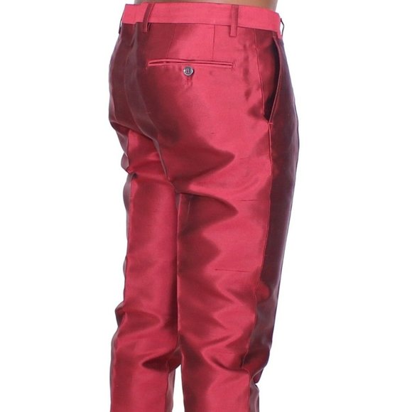 $2,750 DOLCE & GABBANA 100% SILK RED DRESS PANTS - divino.acegroup.co.in